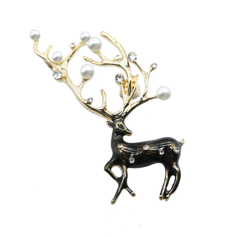 Elegante y exquisito broche de ciervo estilo goteo