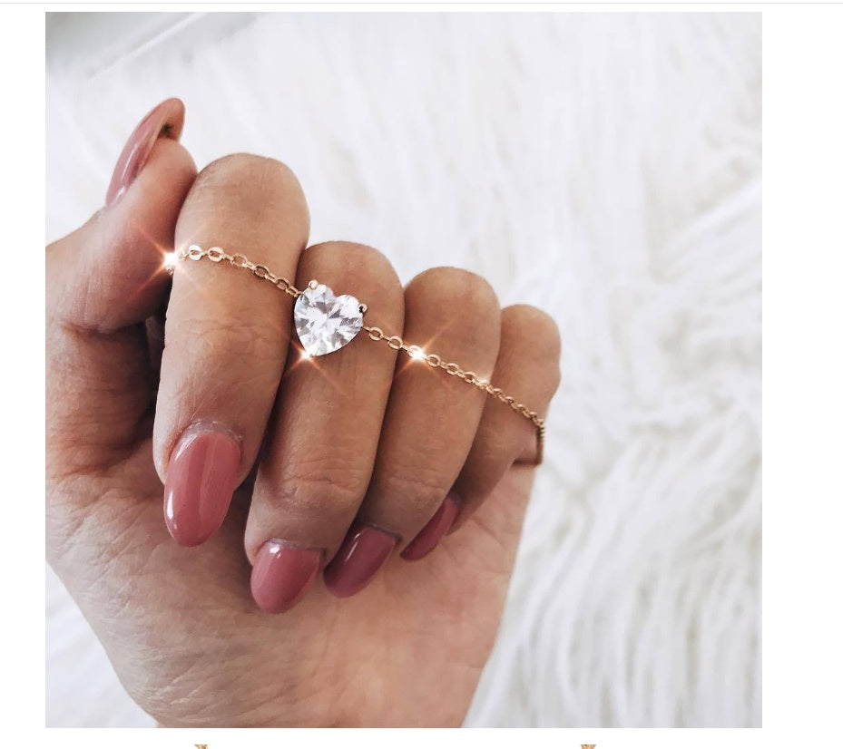 Crystal Heart Choker Necklace