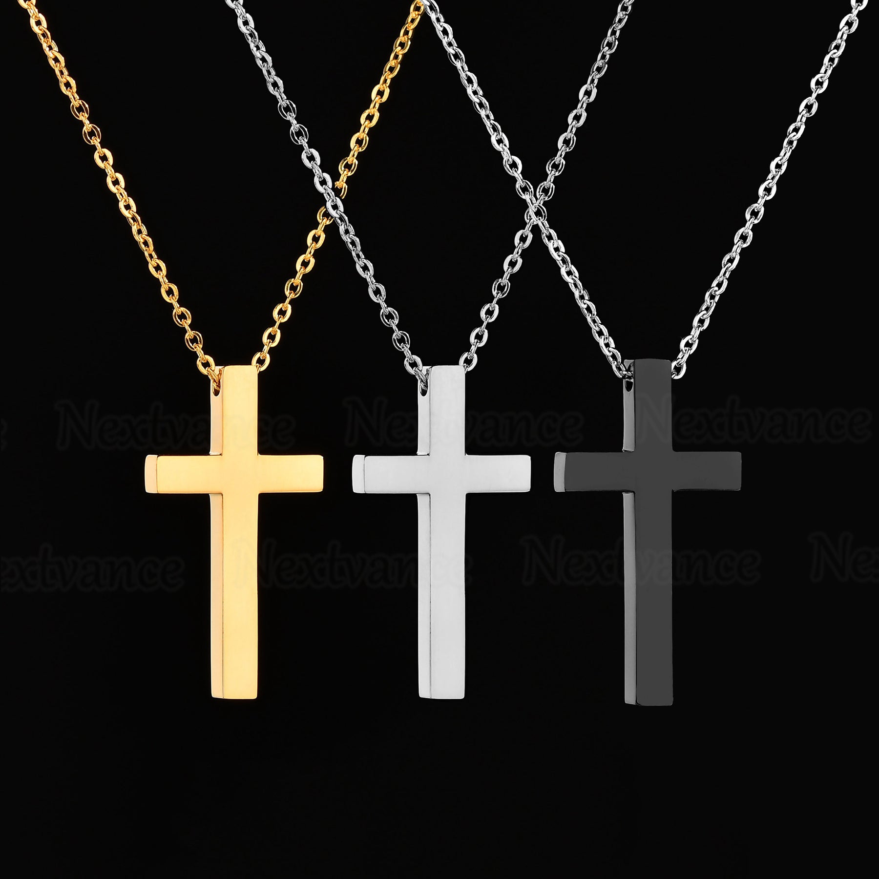 Halskette mit Kreuz aus Edelstahl