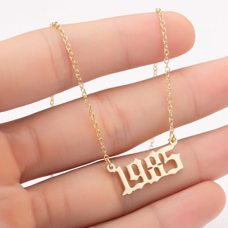 Special Date Year Number Necklace