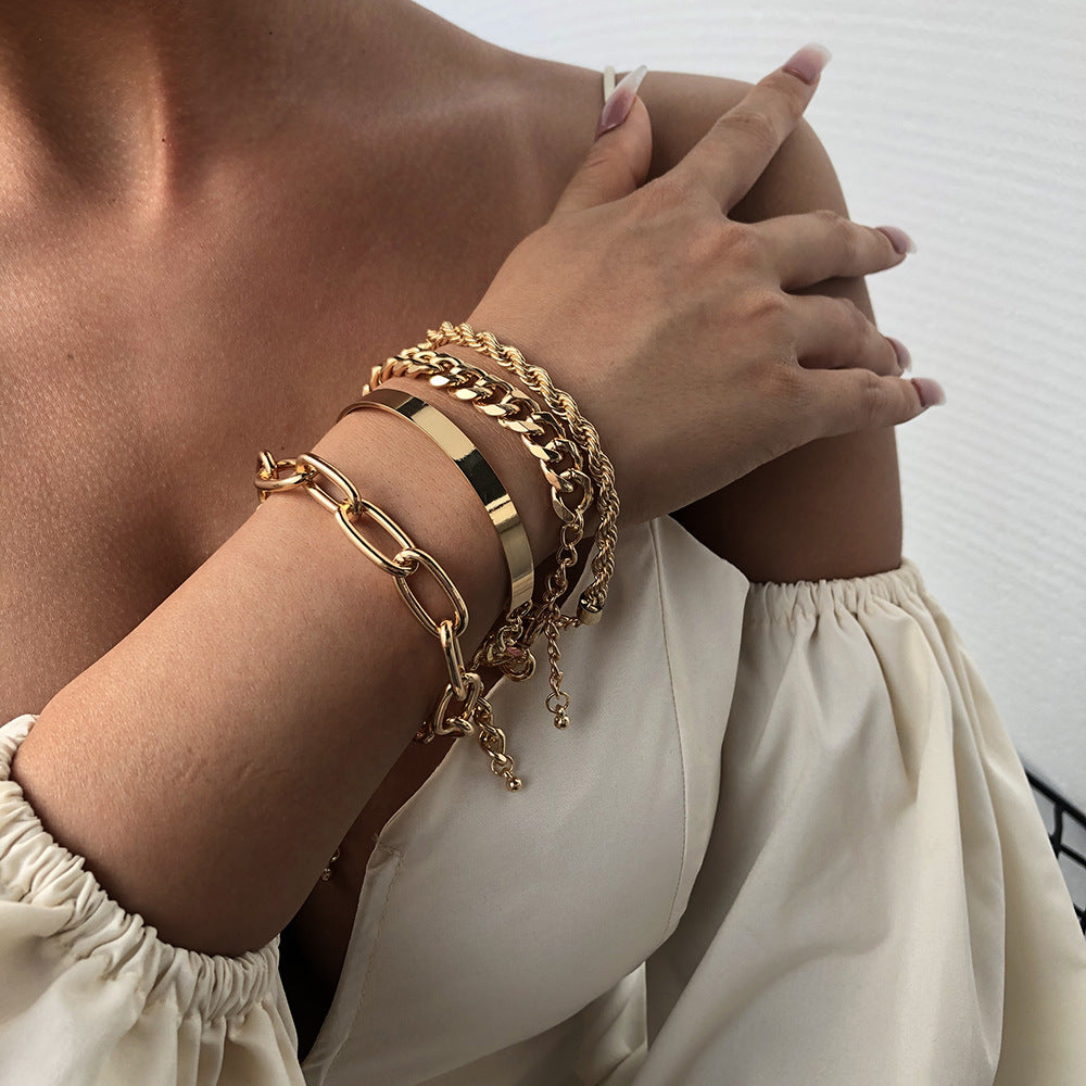 Pulsera de aleación de cadena gruesa