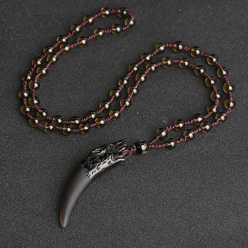 Natürliche Eis-Obsidian-Paar-Halskette