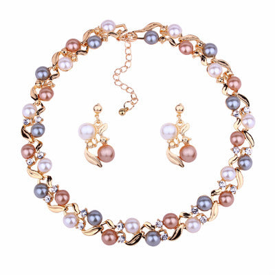 Conjunto de collar y pendientes para mujer, temperamento, conjunto de joyas que combinan con todo