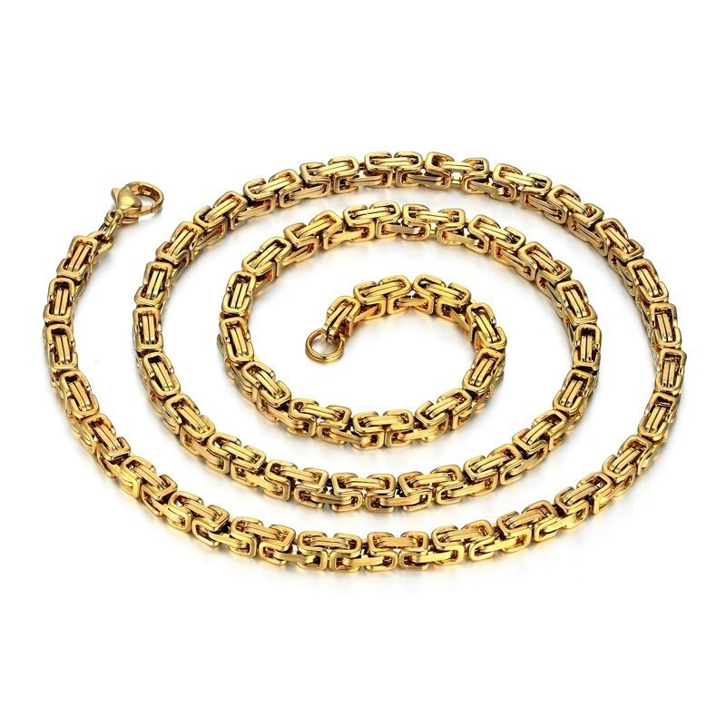 Titanium Gold Gold Thick Stainless Steel Necklace