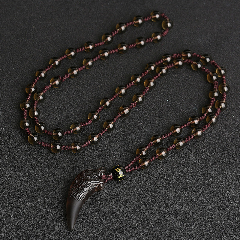 Natürliche Eis-Obsidian-Paar-Halskette