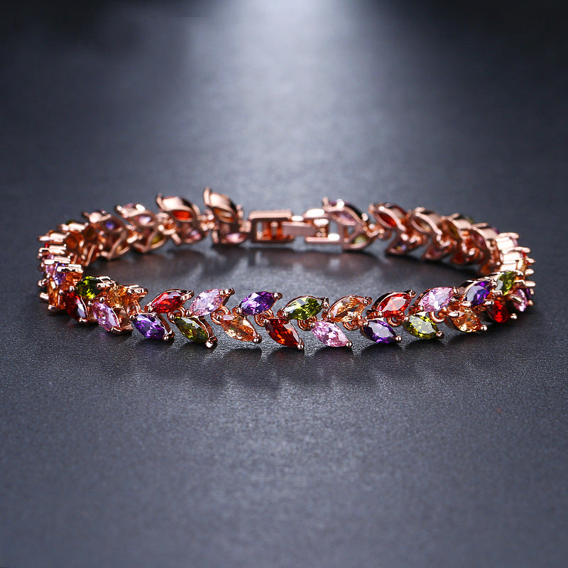 Pulsera de circonita ojo de caballo de moda