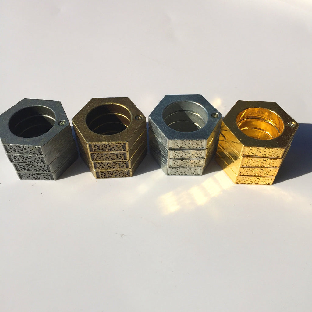 Anillo de defensa personal resistente, rompecristales de emergencia, anillo redondo hexagonal, anillo de hebilla para dedo, anillo de hebilla para dedo para escalar al aire libre
