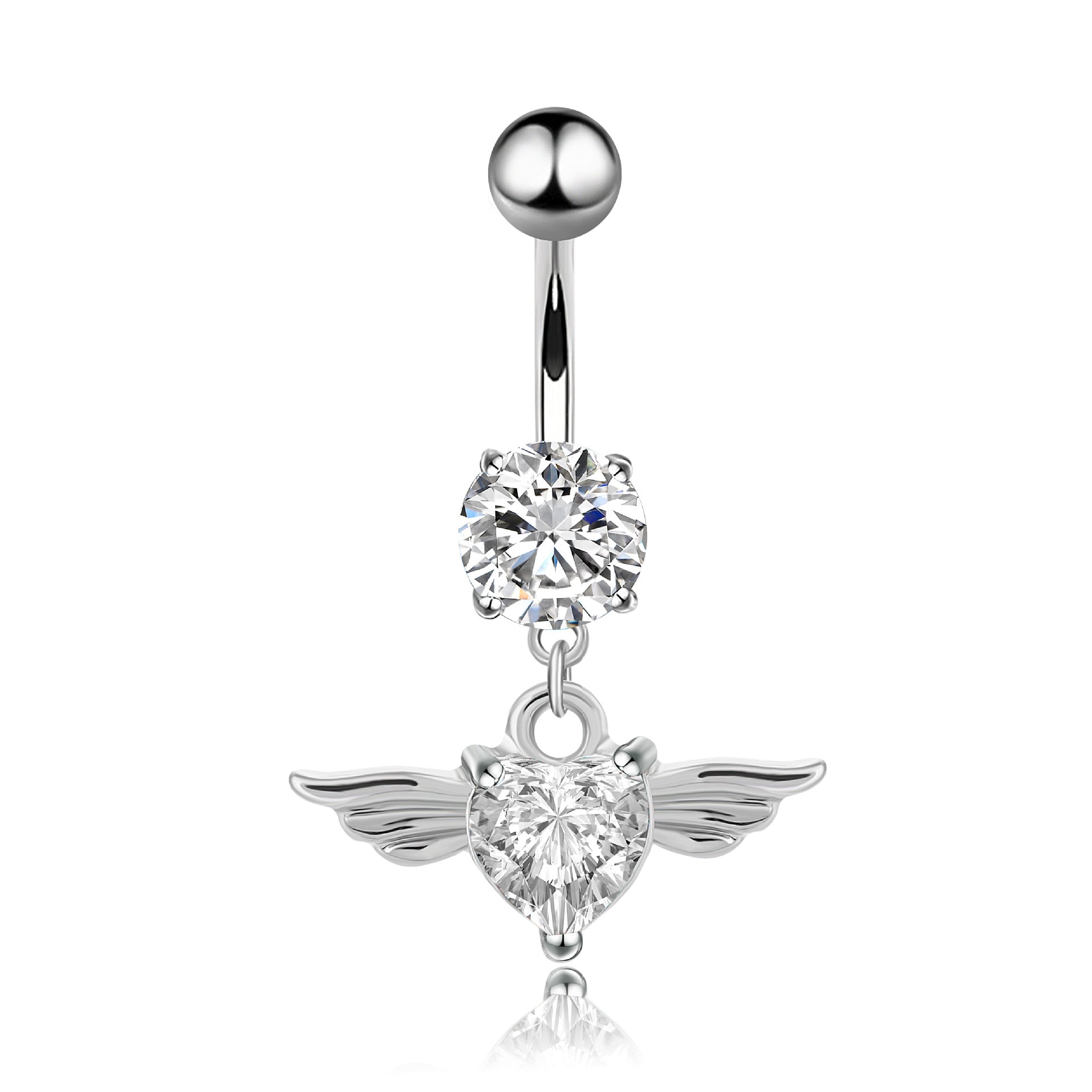 Joyas para Piercing de Ombligo en Forma de Corazón de Amor
