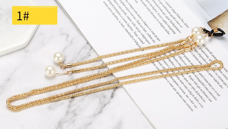 Neues Mesh Rot Brillenketten Sonnenbrillenkette Halskette Metallkette Sonnenbrille mit Kette Mode