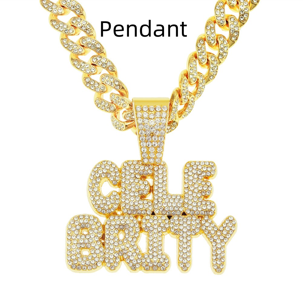 Cadena Cubana con Colgante de Diamantes Fresco para Hombre