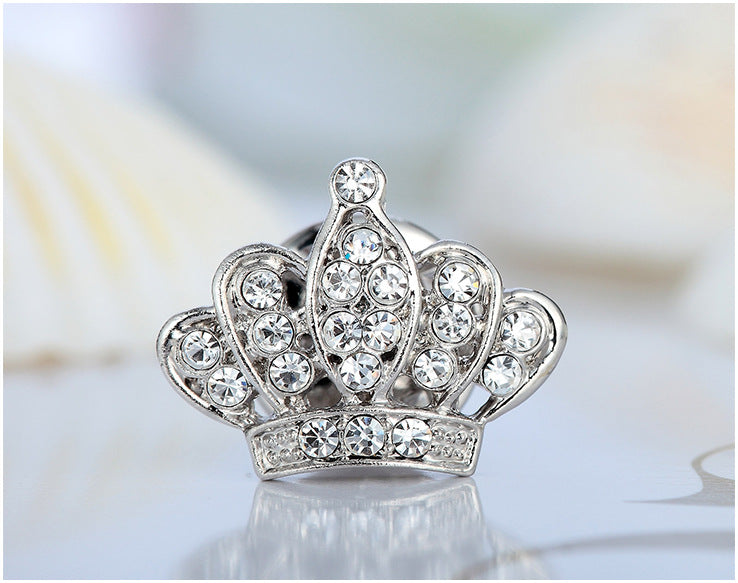 Trendy Jewelry GoldSilver Color Crown Shape Unisex's Pin Brooch For Gift Christmas