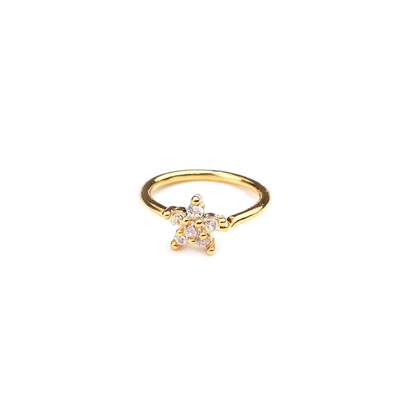 Nose Piercing Body Jewelry Ring Tiny Flower Helix
