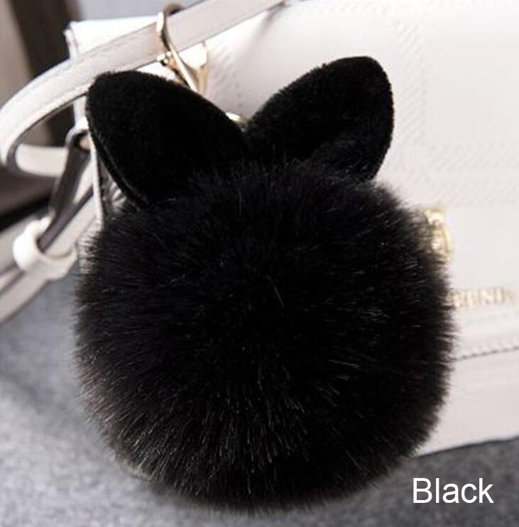 Colorful Bunny Fur Keychain