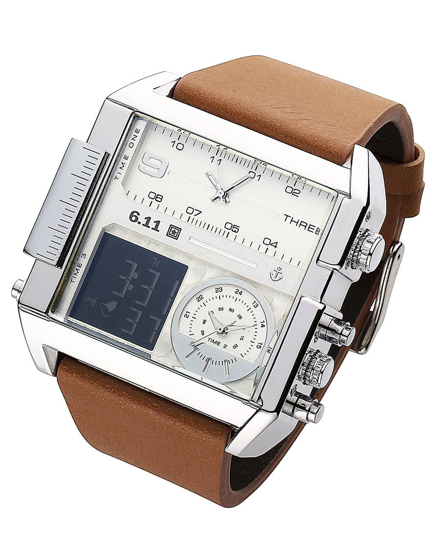 Reloj electrónico 611 fecha 8145 cuenta regresiva impermeable retroiluminación luminosa doble pantalla