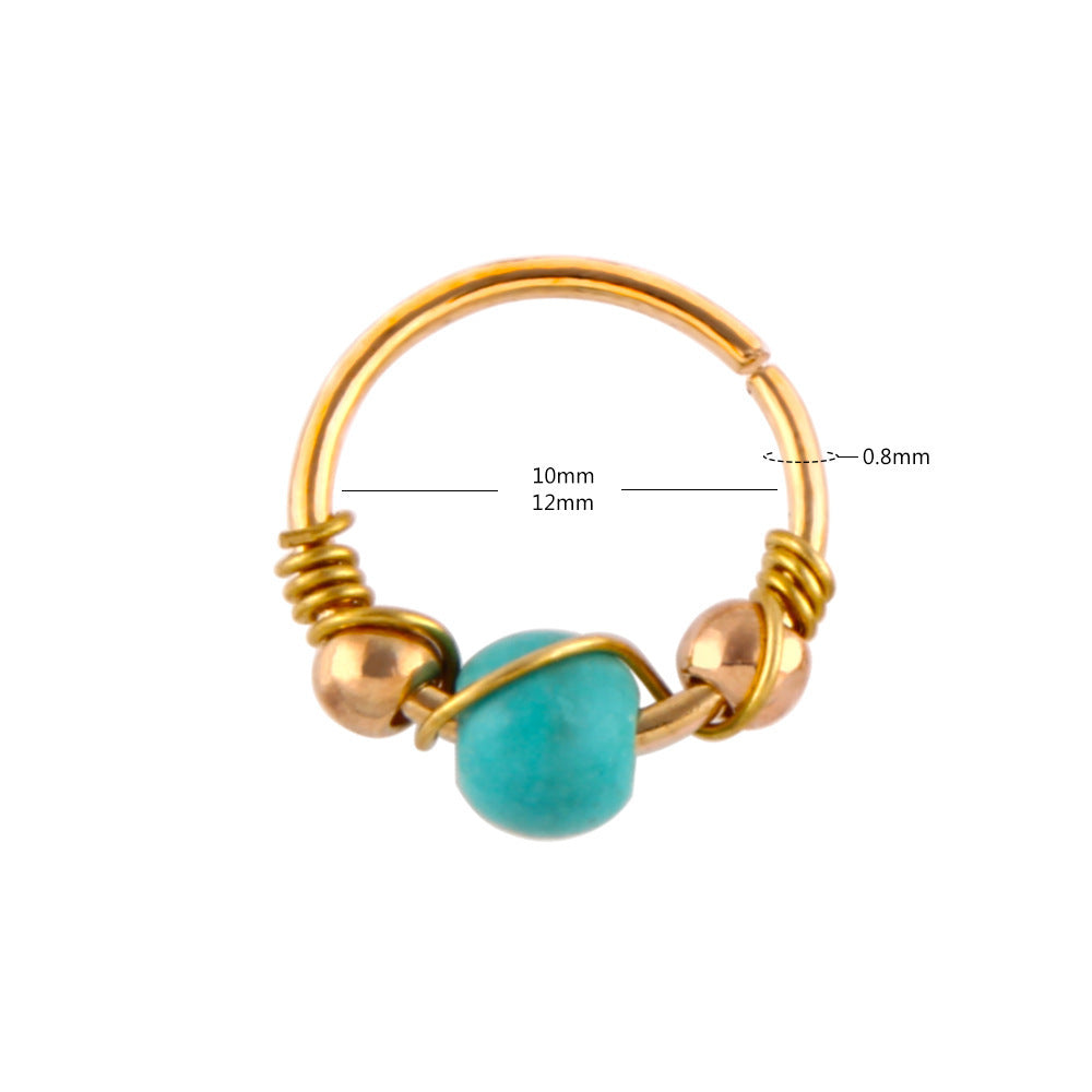 Anillo de nariz de hilo de Pinestone
