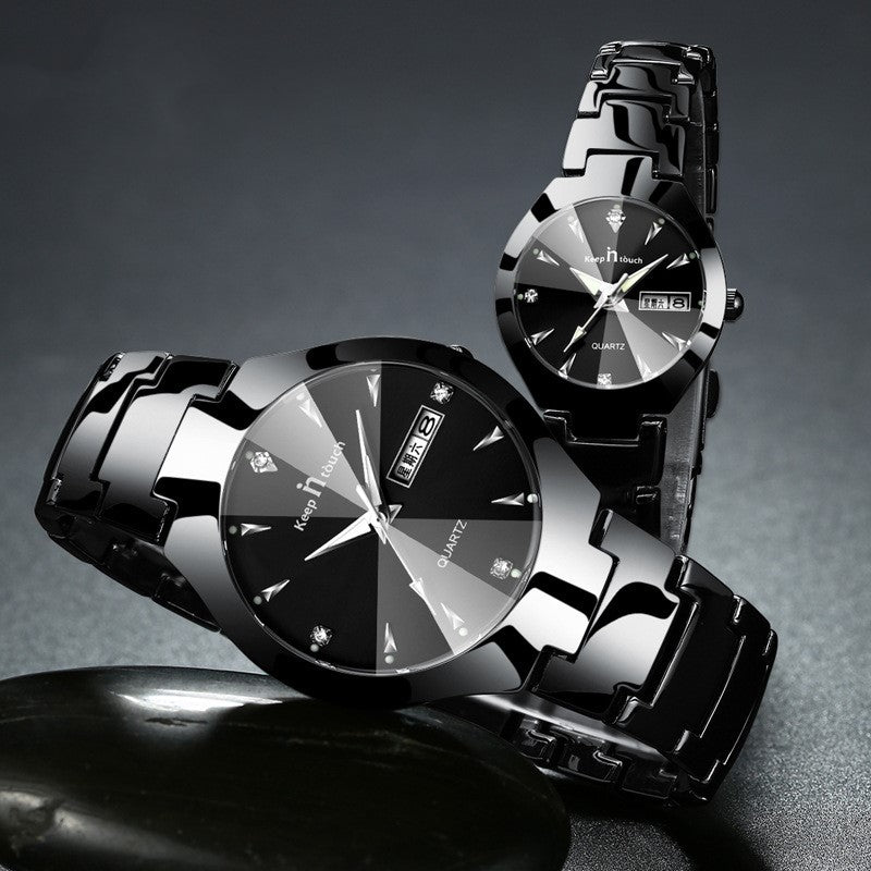 Reloj luminoso para pareja, reloj de cuarzo con calendario