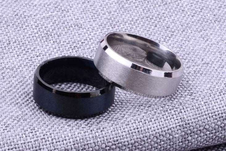 Einfacher Ring Mattiertes Paar Ring Persönlichkeit Edelstahlring