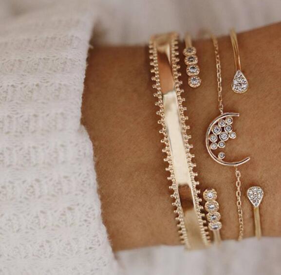 Mond Armreif-Set 4-teilig