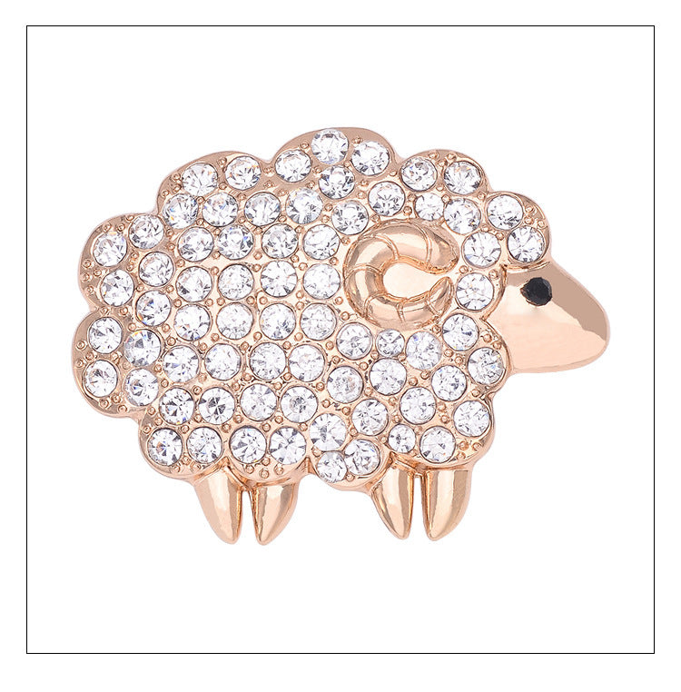 Broche Zodíaco Oveja Broche de diamantes de imitación