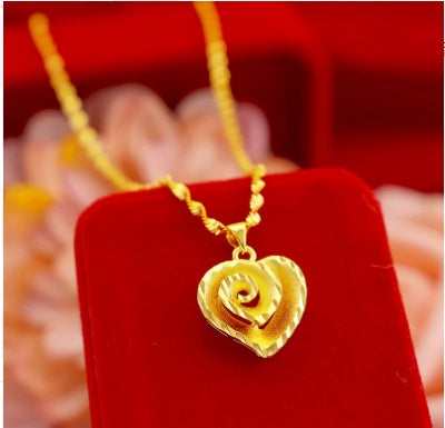 Kupferbeschichteter 18k Echtgold-Liebesanhänger