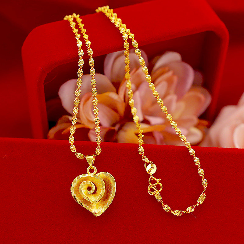 Kupferbeschichteter 18k Echtgold-Liebesanhänger