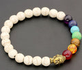Jewelry Accessories 8mm Seven Chakra Yoga Volcanic Rock Buddha Head Bracelet