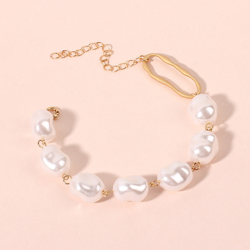 Pulsera de perlas barrocas irregulares