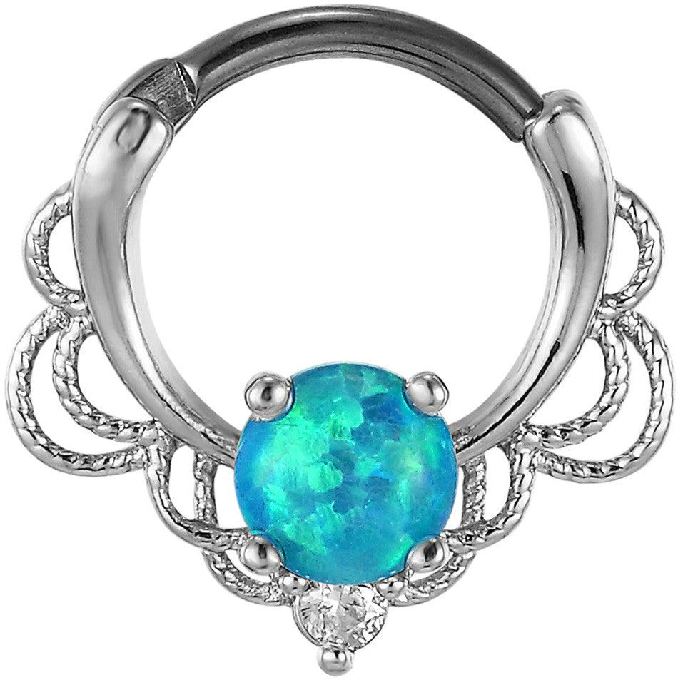 Opal-Nasenring aus Edelstahl