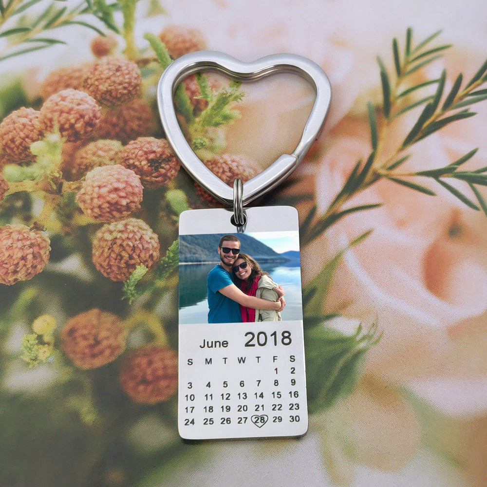 Personalized Custom Special Date Calendar Keychain