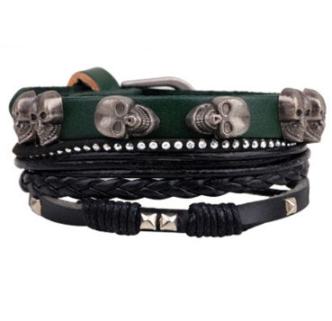 Pulseras y brazaletes de cuero con cuentas de moda