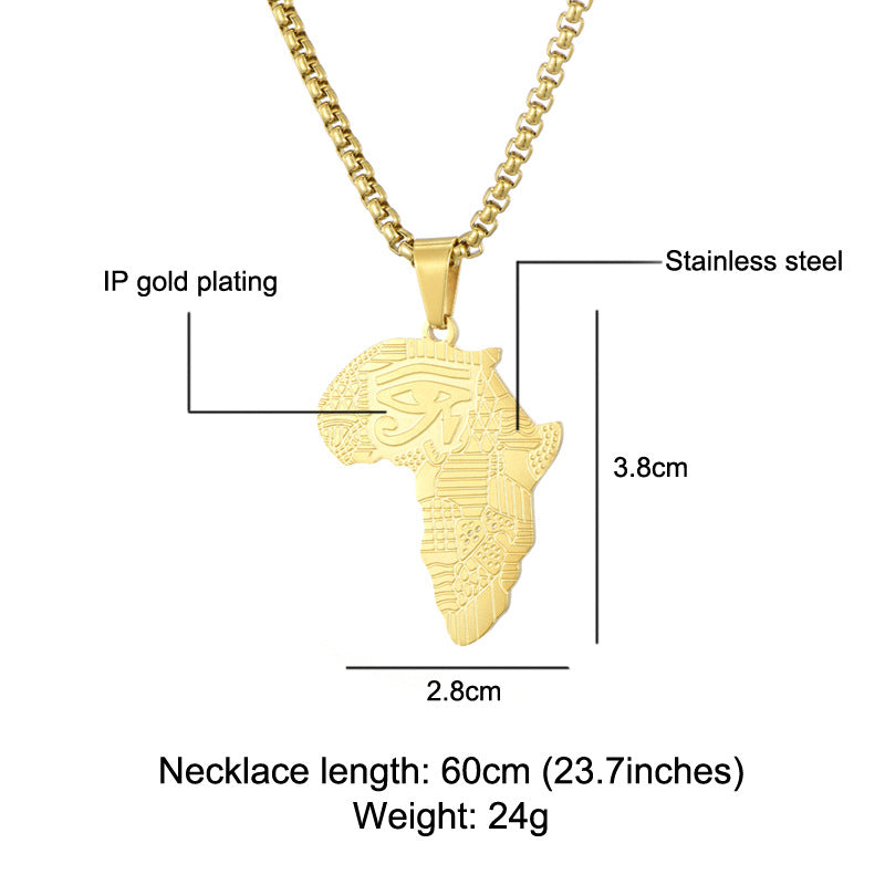 Colgante de collar con mapa de África