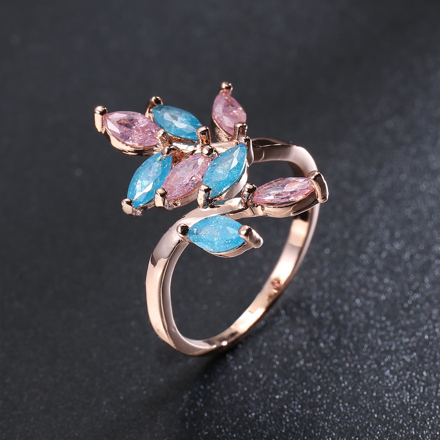 Eisblume Zirkon Schmuck Ring Schmuck