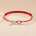 Pulsera de cuerda roja de plata de ley para mujer