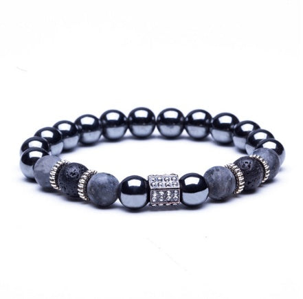Naturstein Mikro-Krone eingelegtes Kupferarmband weiß Zirkon Armband Perlen Armband Schmuck Handel Stromlieferanten Beschaffung