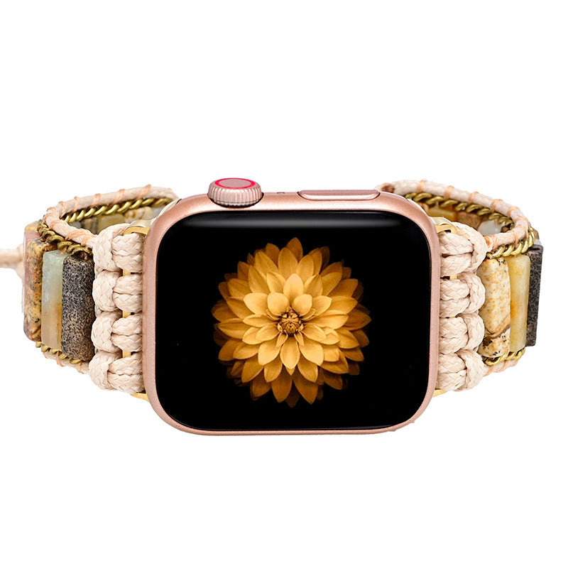 Correa de reloj trenzada de piedra estilo bohemio