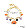 Gelb Rote Kürbis-Totenkopf-Anhänger Halloween Armband