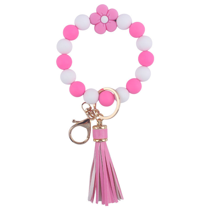 Llavero Pulsera de Silicona de Flores de Dibujos Animados