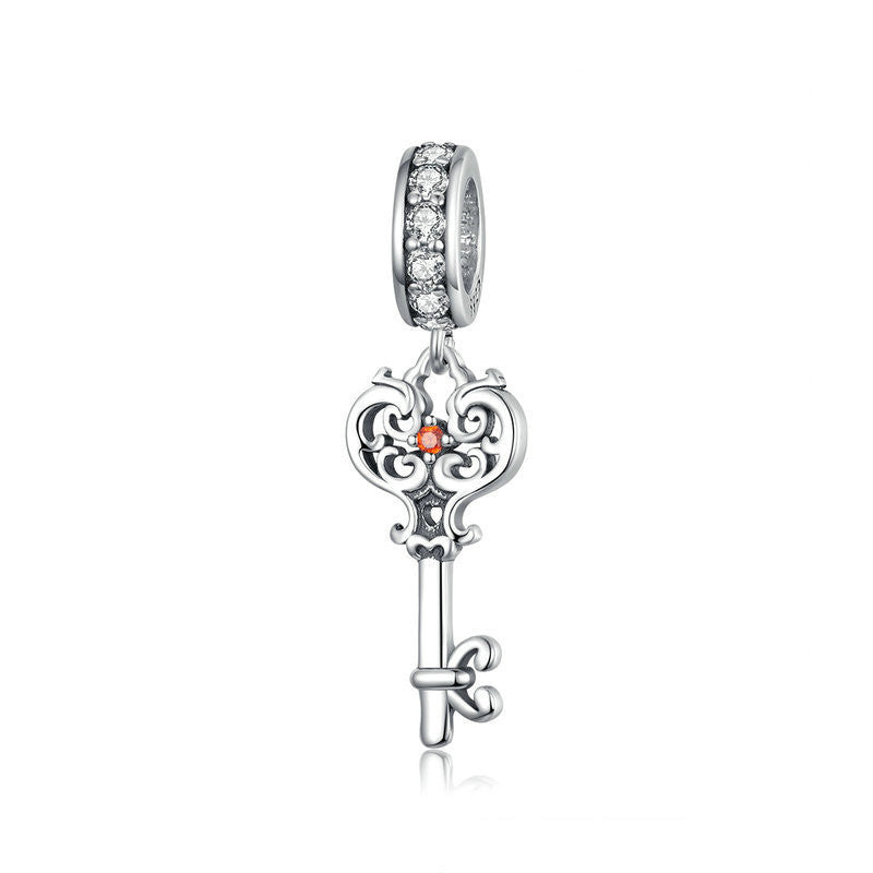 Armband mit Schlüsselanhänger aus Sterlingsilber, schlicht und modisch