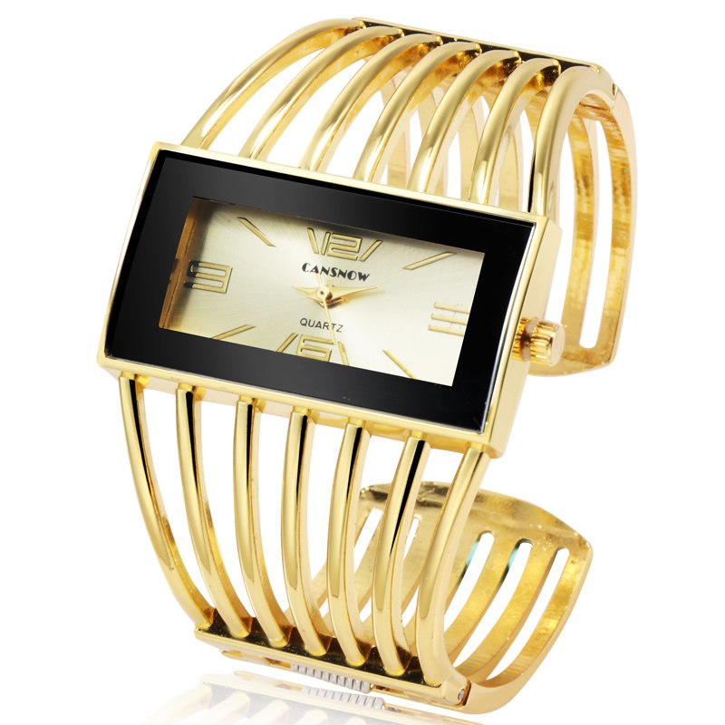 CANSNOW Reloj de mujer de lujo a la moda, pulsera de oro rosa, reloj de vestir para mujer, reloj de pulsera para niñas Saati, Relojes