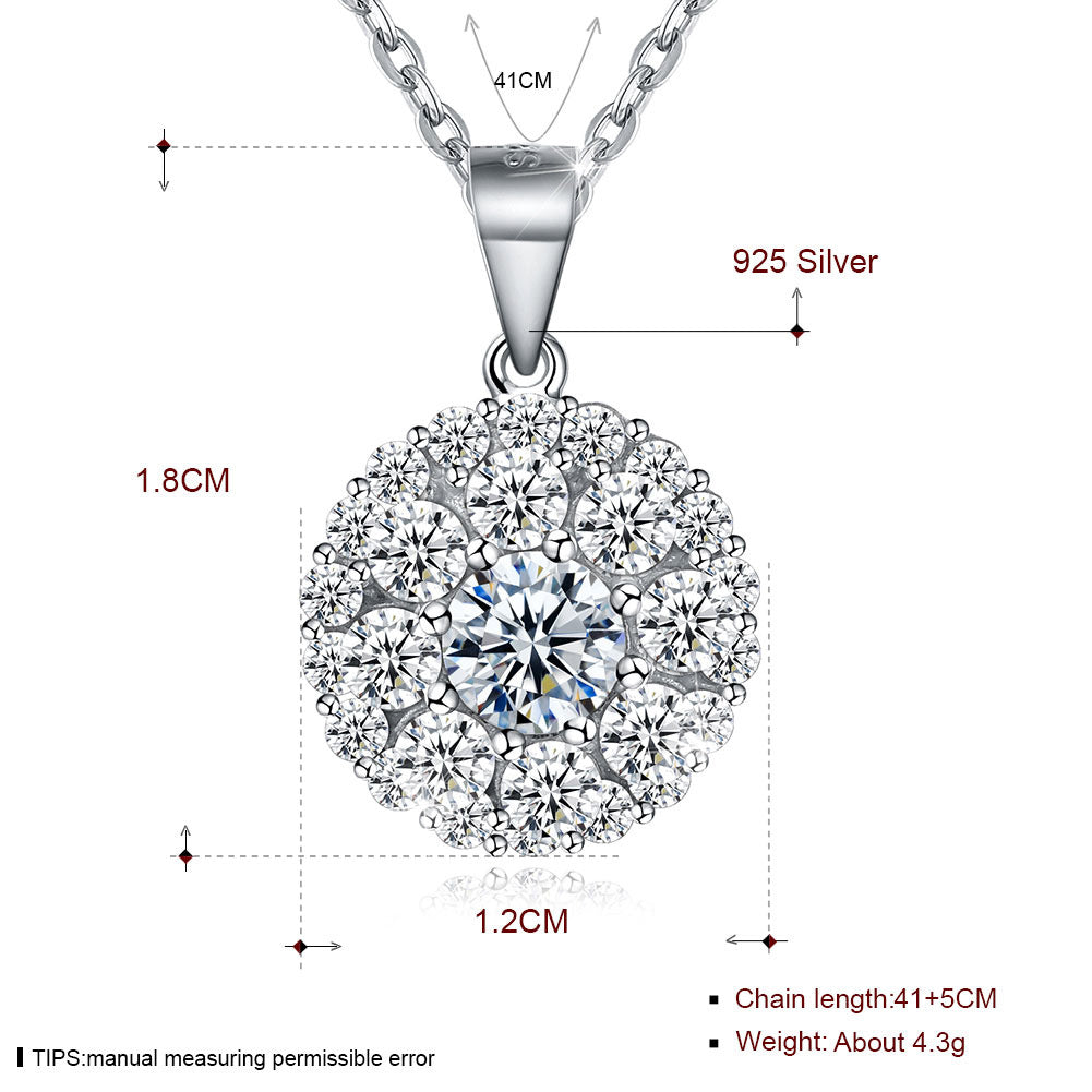 Damen rotierende Sterlingsilber-Schlüsselbeinkette