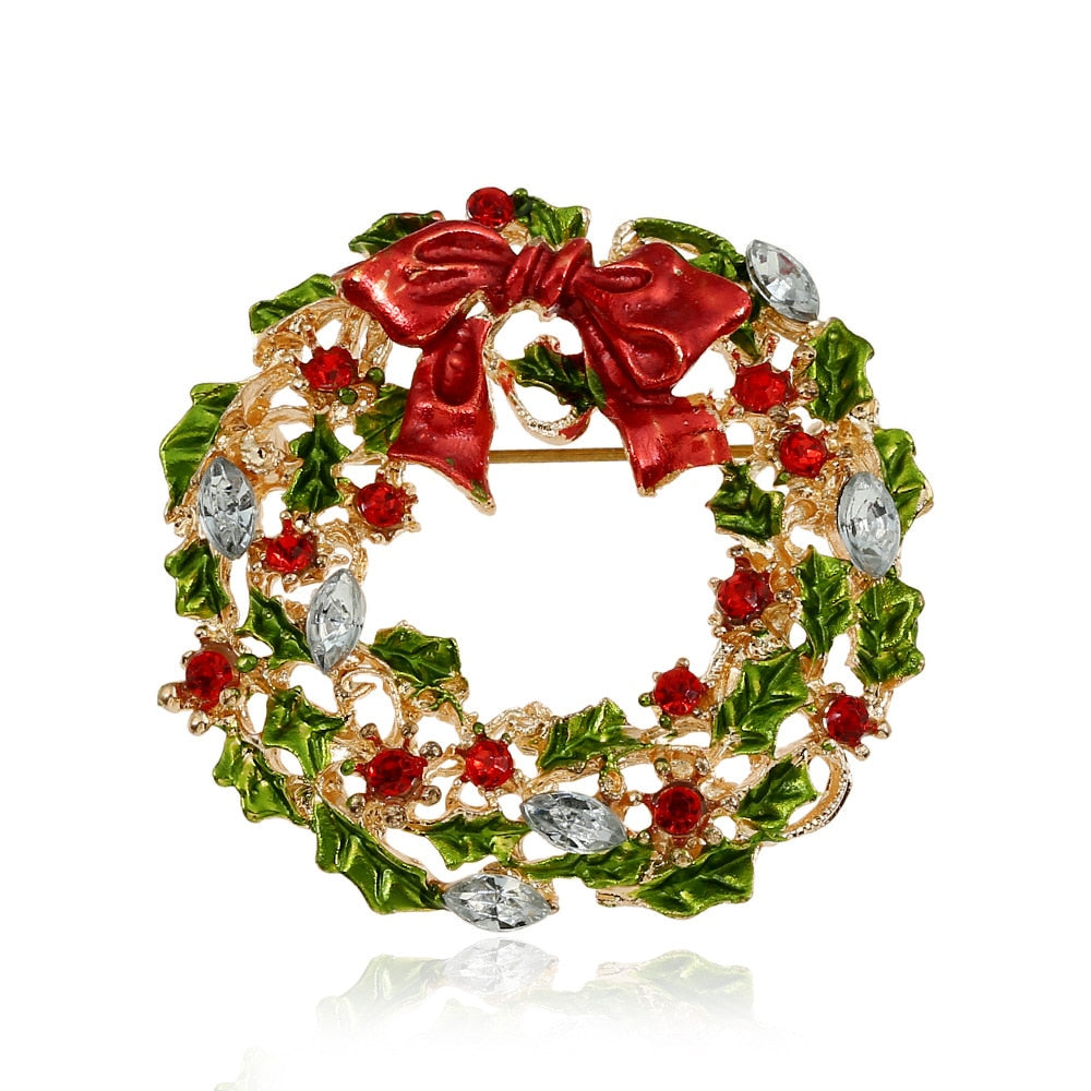 Bow tie wreath brooch