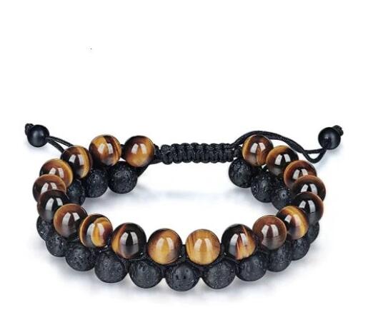 Tigerauge- & Lavastein-Armband
