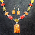 Aretes y collares de dos piezas