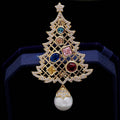 Broche de árbol de Navidad de circonitas