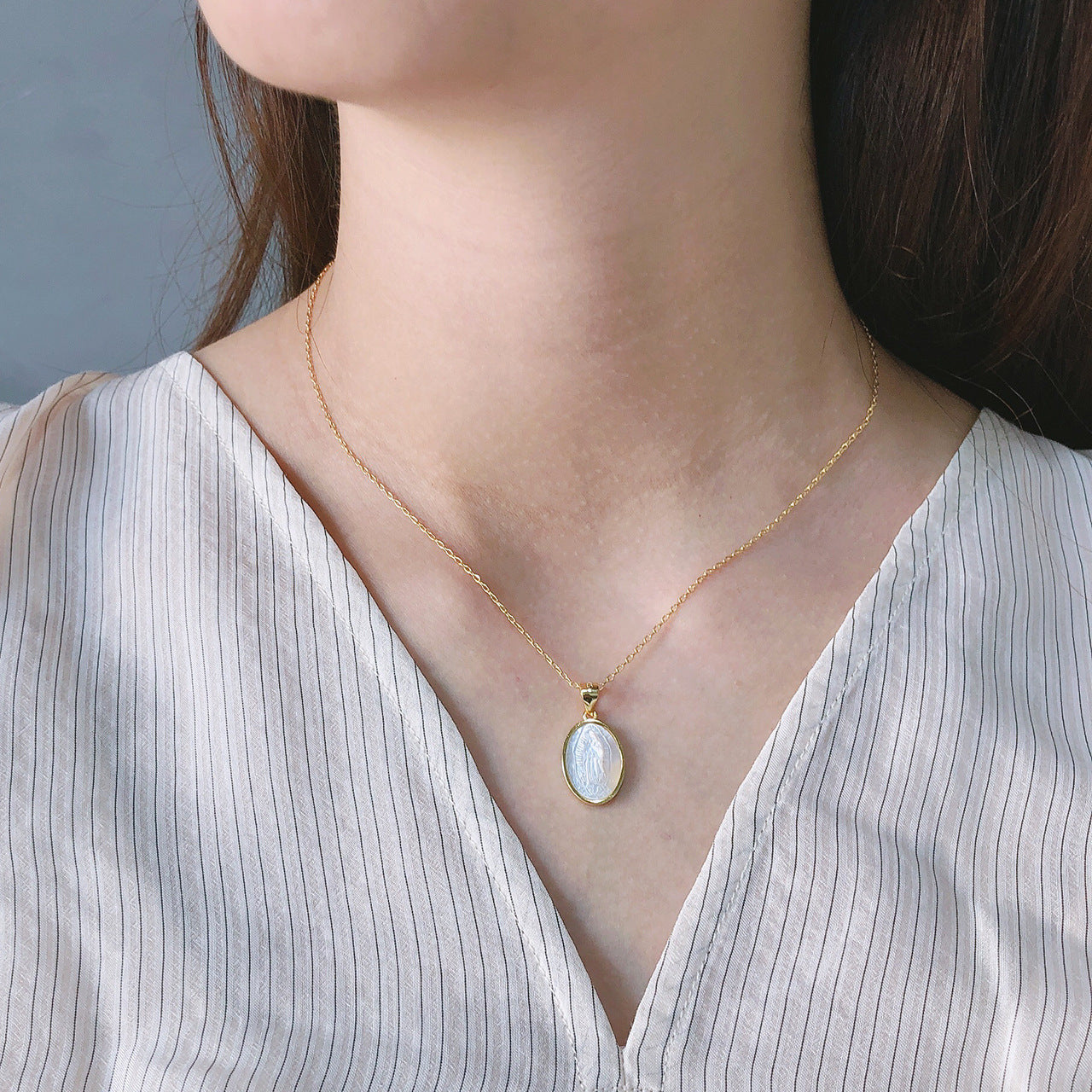 Maria Muschelkette Kurze Halskette