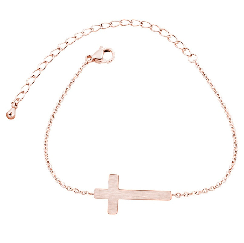 Pulsera Cruz Jesucristo Pulsera Plata Oro Regalo Dama de Honor Joyería Religiosa Acero Inoxidable