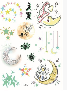 Tatuajes temporales fluorescentes que brillan en la oscuridad para Navidad