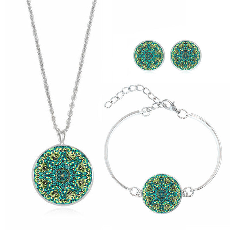 Mandala-Blumen-Zeit-Edelsteinkette