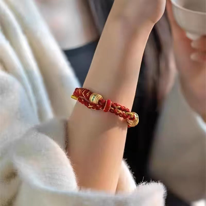 Armband im tibetischen Stil mit Sechs-Zeichen-Mantra, handgefertigt, ethnischer Stil