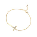 Collar con colgante de cruz cristiana de Jesús de oro de 18 quilates y plata de ley 925 para mujer, joyería de moda, regalo de graduación para chica